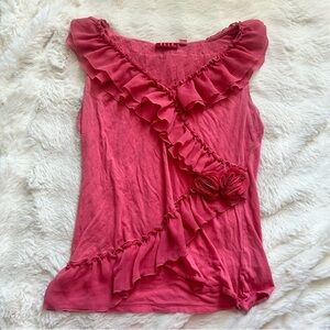 Y2K ELLE Fairycore Euro-style Ruffle Rosette Top